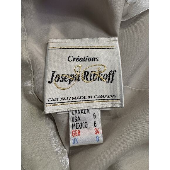Joseph Ribkoff Dress Vintage Inspired Shimmer Silver Party Open Back - Picture 8 of 16